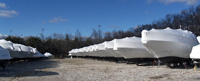 Shrink wrapped boats